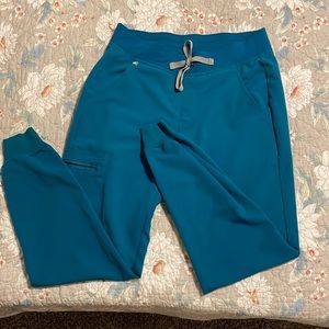 Lightly worn women’s small figs Zamora joggers pacific blue